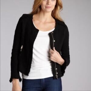 IRO agneta jacket blazer zip up black tweed textured